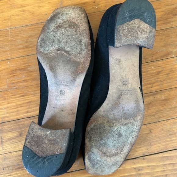 GUCCI Velvet black loafers, Sz 9B - Picture 4 of 6